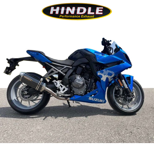 2024-2025年式 スズキ ＧＳＸ－８Ｒ用 ヒンドル製エボリューション ハイマウント フルシステム(カーボン製マフラー、カーボンキャップ付き)　Hindle 75-0232 Suzuki GSX8S/R Hindle EVO High Mount Full System (消費税、送料込み)
