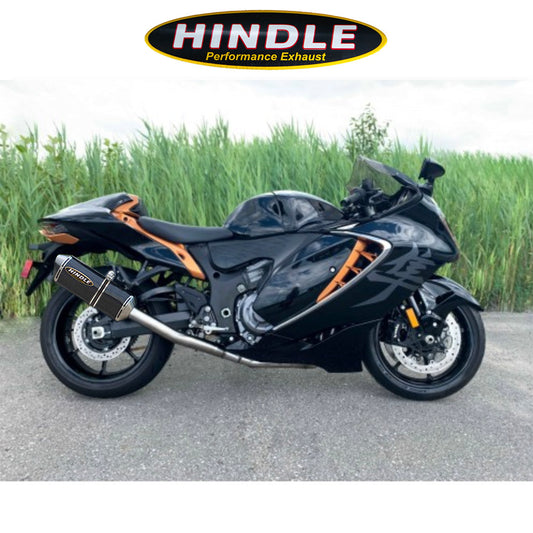 2022-2025年式スズキハヤブサ（ＧＳＸ１３００Ｒ　Ｈａｙａｂｕｓａ）用 ヒンドル製エボリューション フル排気システム(カーボン製マフラー、カーボンキャップ付き)　Hindle 75-0274 Hindle Evolution Full System Suzuki Hayabusa (消費税、送料込み)