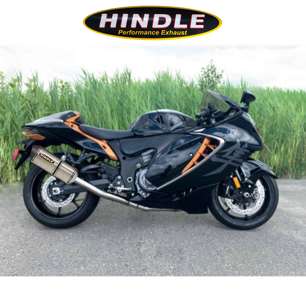 2022-2025年式スズキハヤブサ（ＧＳＸ１３００Ｒ　Ｈａｙａｂｕｓａ）用 ヒンドル製エボリューション フル排気システム(チタン製マフラー、カーボンキャップ付き)　Hindle 75-0274 Hindle Evolution Full System Suzuki Hayabusa (消費税、送料込み)