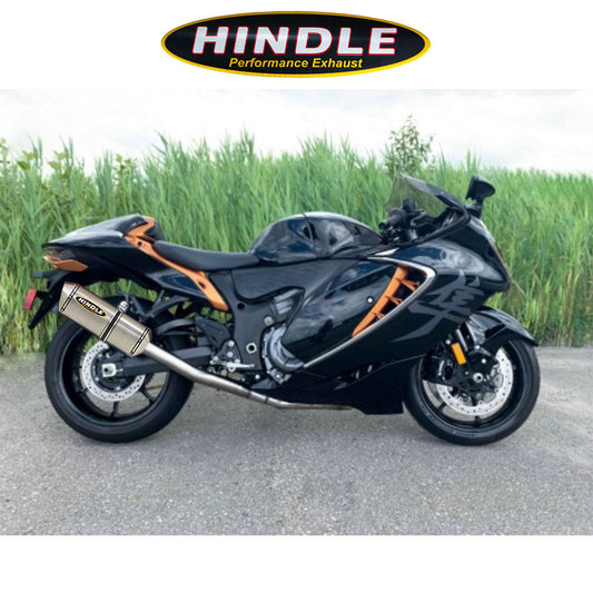 2022-2025年式スズキハヤブサ（ＧＳＸ１３００Ｒ　Ｈａｙａｂｕｓａ）用 ヒンドル製エボリューション フル排気システム(ステンレス製マフラー、ステンレスキャップ付き)　Hindle 75-0274 Hindle Evolution Full System Suzuki Hayabusa (消費税、送料込み)