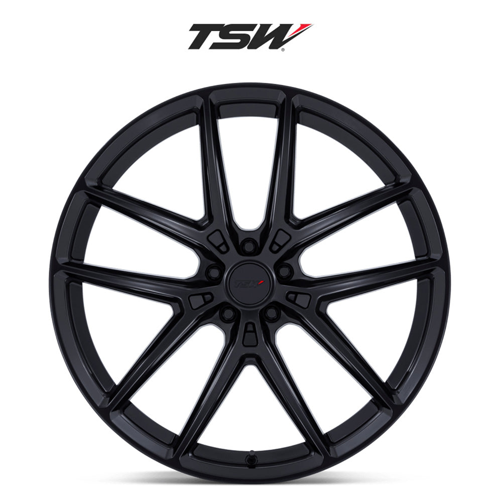アウディＳ４用TSW イモラ 19x8.5J ET 35 フロント、リア マットブラック フロー成形アルミニウムホイール４本セット　TSW IMOLA 19X8.5 5X112 66 +35 M-BLK (消費税、送料込み)