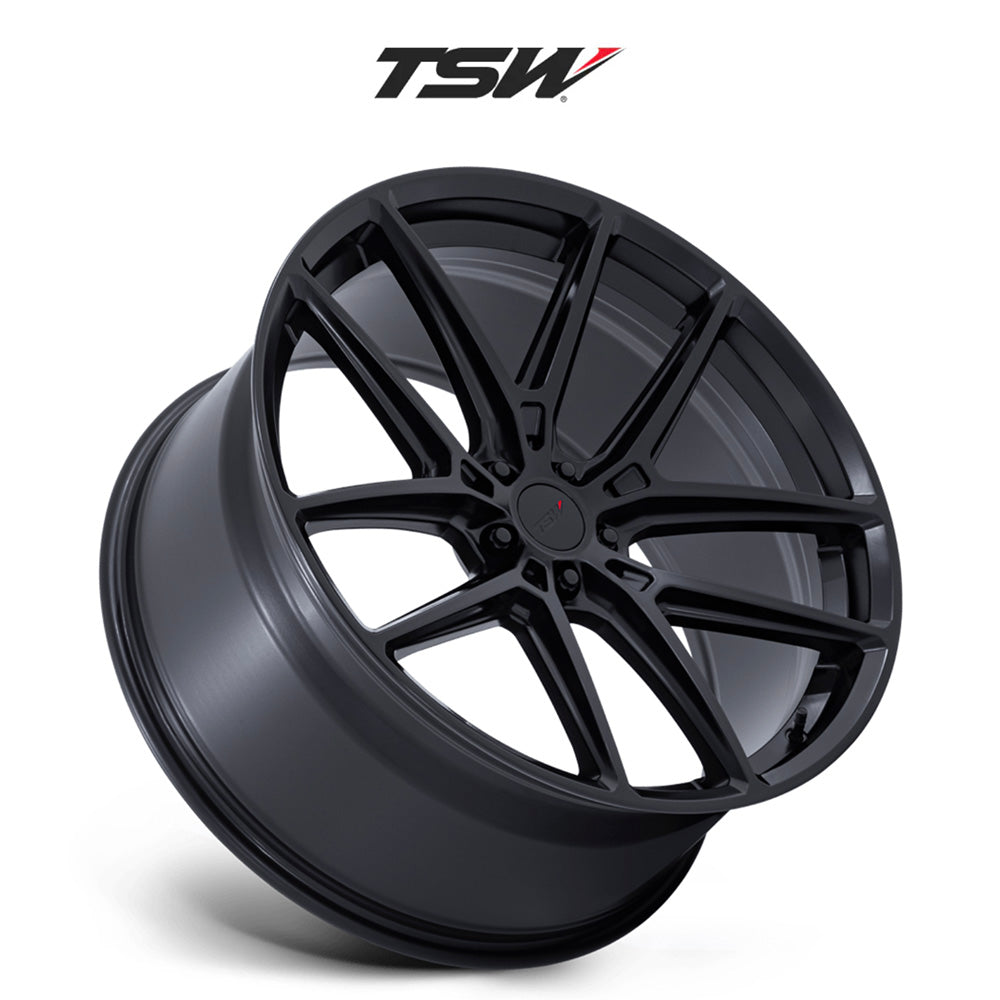 アウディＳ４用TSW イモラ 19x8.5J ET 35 フロント、リア マットブラック フロー成形アルミニウムホイール４本セット　TSW IMOLA 19X8.5 5X112 66 +35 M-BLK (消費税、送料込み)