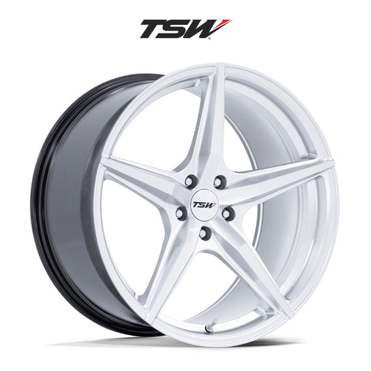 日産 フェアレディZ (Nissan 370Z)用 TSW エスプリ 18x8.5J ET 35 フロント 18x9.5 ET 25リア ハイパーシルバーマシンドフェイス ホイール４本セット TSW ESPRIT 18X8.5 5X4.5 72 +35 H-SLV-MCH / ESPRIT 18X9.5 5X4.5 72 +25 H-SLV-MCH (送料無料)