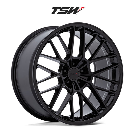 日産フェアレディＺ (Nissan Z)用 TSW デイトナ 19x8.5J ET 35 フロント 19x9.5J ET 25 リア グロスブラック ホイール４本セット TSW DAYTONA 19X8.5 5X4.5 72 +35 G-BLK / DAYTONA 19X9.5 5X4.5 72 +25 G-BLK (送料無料)