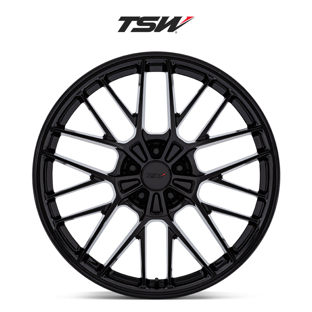 日産フェアレディＺ (Nissan Z)用 TSW デイトナ 19x8.5J ET 35 フロント 19x9.5J ET 25 リア グロスブラック ホイール４本セット TSW DAYTONA 19X8.5 5X4.5 72 +35 G-BLK / DAYTONA 19X9.5 5X4.5 72 +25 G-BLK (送料無料)