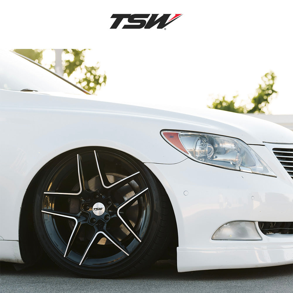 テスラモデル３用TSW スリップストリーム 20x9J ET 35 フロント、リア グロスブラック マシンドフェイス フロー成形アルミニウムホイール４本セット　TSW SLIPSTREAM 20X9 5X4.5 72 +35 GBLK-MCH (消費税、送料込み)