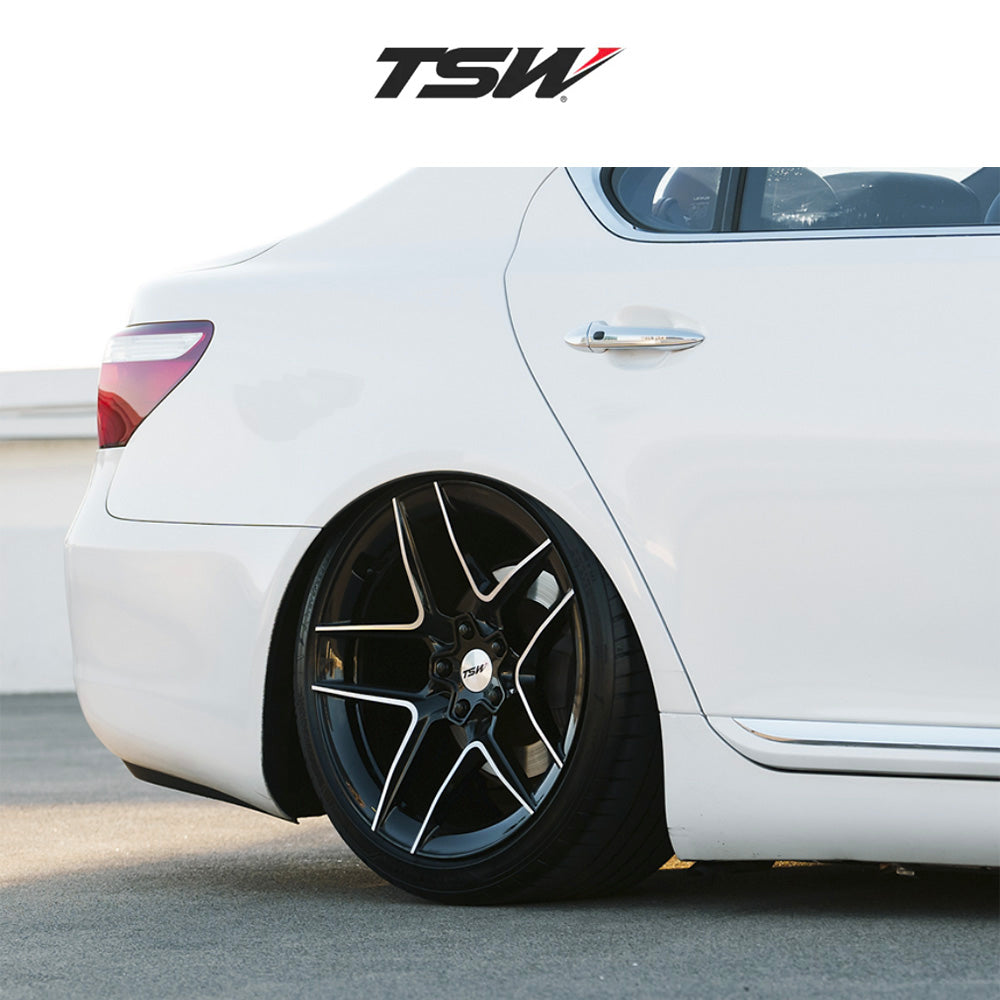 テスラモデル３用TSW スリップストリーム 20x9J ET 35 フロント、リア グロスブラック マシンドフェイス フロー成形アルミニウムホイール４本セット　TSW SLIPSTREAM 20X9 5X4.5 72 +35 GBLK-MCH (消費税、送料込み)