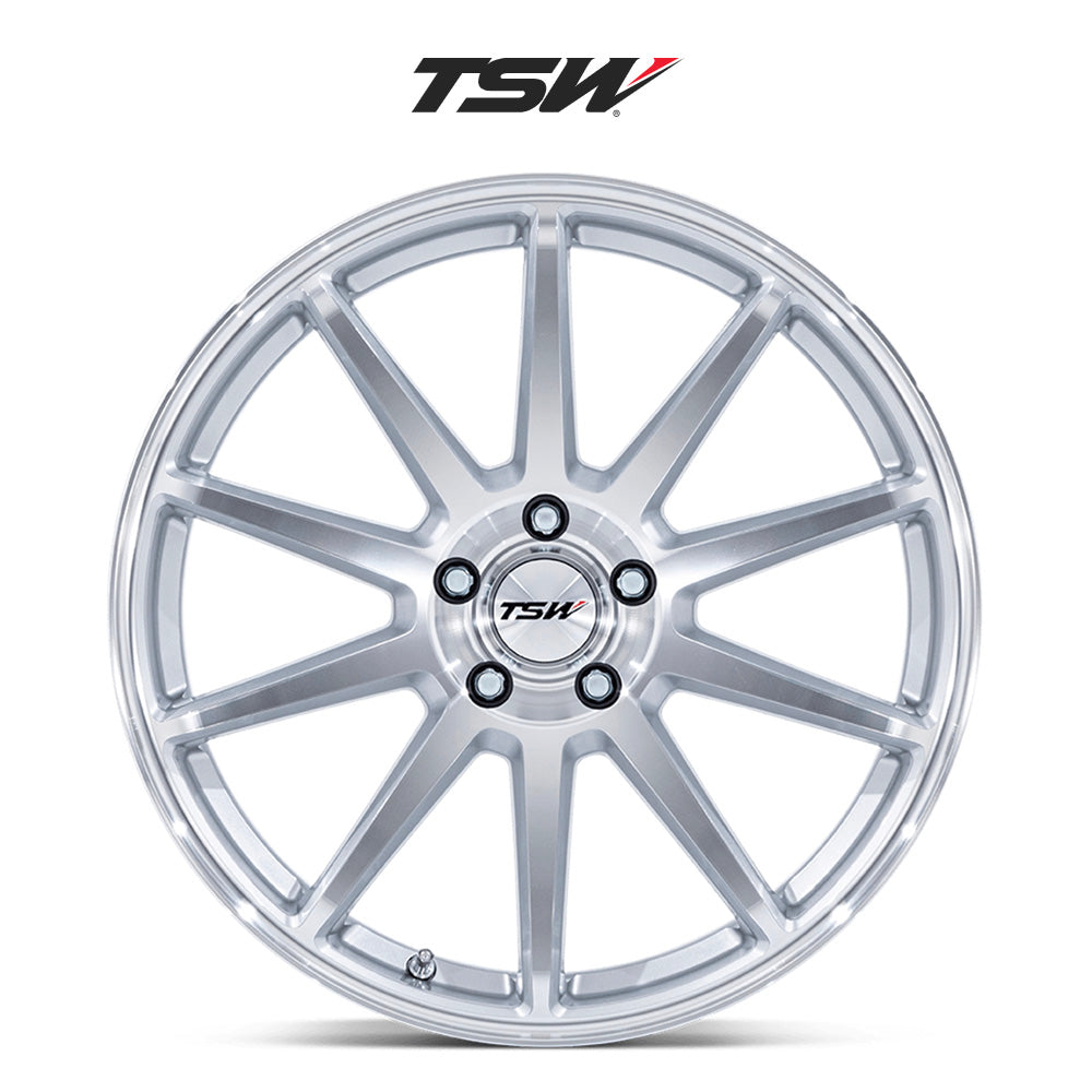 日産 ＧＴ－Ｒ用 TSW カナード 19x8.5J ET 35 フロント、19x10.5 ET 25 リア グロスシルバー／マシーンドフェイス フローフォーミング・アルミニウムホイール４本セット (消費税、送料込み)