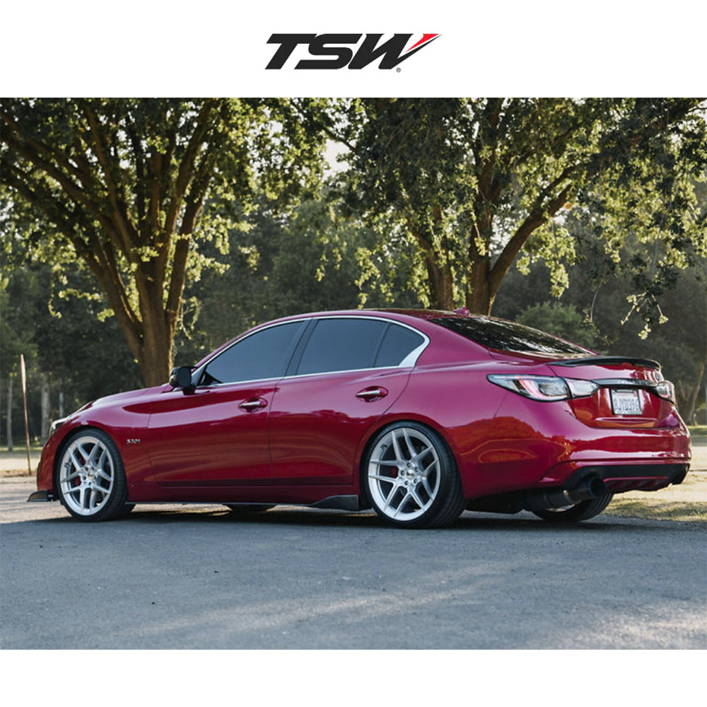 テスラモデルＹ用TSW スリップストリーム 20x9J ET 35 フロント、リア グロスシルバー マシンドフェイス フロー成形アルミニウムホイール４本セット　TSW SLIPSTREAM 20X9 5X4.5 72 +35 GSLV-MCH (消費税、送料込み)