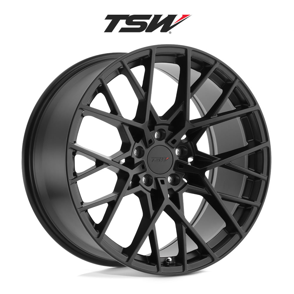 BMW X5用 TSW セブリング 18x8.5J マットブラックホイール４本セット TSW Sebring TWSEB 18X8.5 5X112 M-BLK 32MM (送料無料)