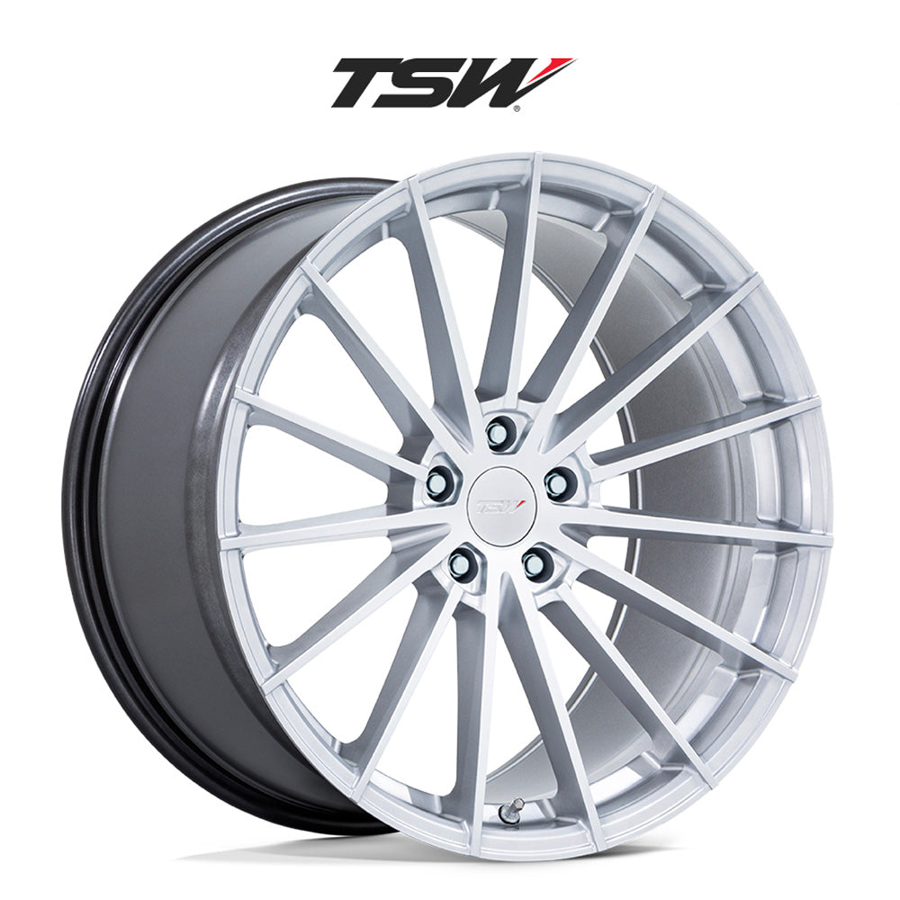 テスラ モデル３ (TESLA Model 3)用 TSW グッドウッド 20x9J ハイパーシルバー ホイール４本セット TSW Goodwood TW005 20X9 5X4.5 H-SLV 35MM (送料無料)