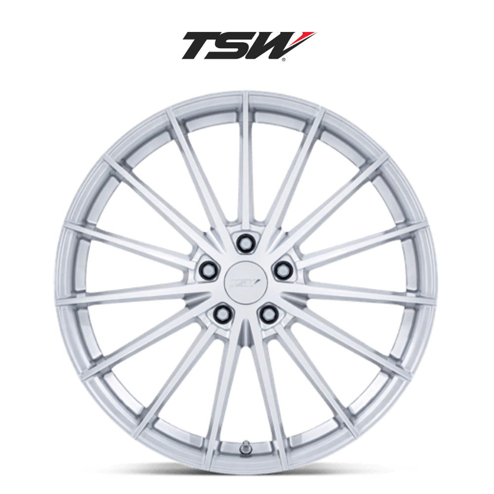 テスラ モデル３ (TESLA Model 3)用 TSW グッドウッド 20x9J ハイパーシルバー ホイール４本セット TSW Goodwood TW005 20X9 5X4.5 H-SLV 35MM (送料無料)