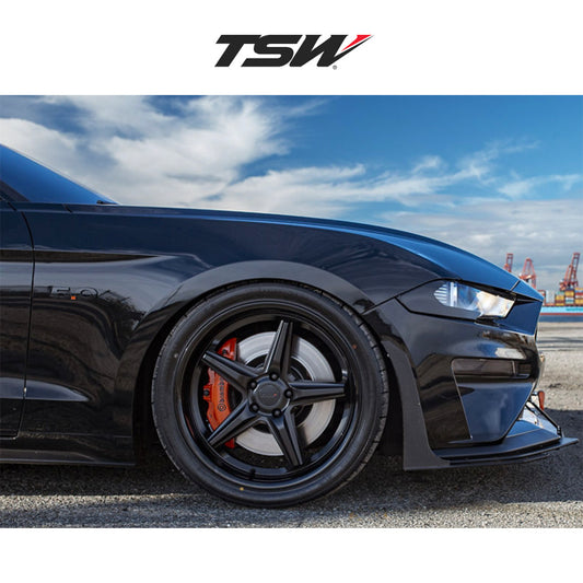 BMW X5用 TSW ローンチ 19x8.5J マットブラックグロスブラックリップ ホイール４本セット TSW Launch TWLCH 19X8.5 5X112 M-BLK G-BLK-LP 32MM (送料無料)