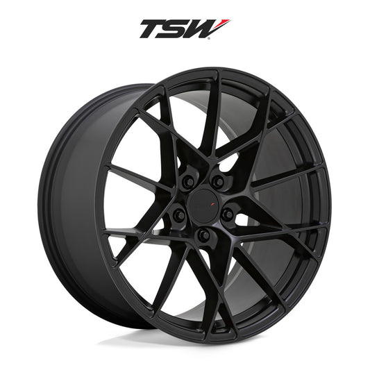 日産 フェアレディZ (Nissan 370Z)用 TSW セクター 20x9J ET 30 フロント 20x10.5 ET 23リア セミグロスブラック ホイール４本セット TSW TW SECTOR 20X9 5X114 +30 76.1 SG-BLK / TW SECTOR 20X10.5 5X114 +23 76.1 SG-BLK (消費税、送料込み)