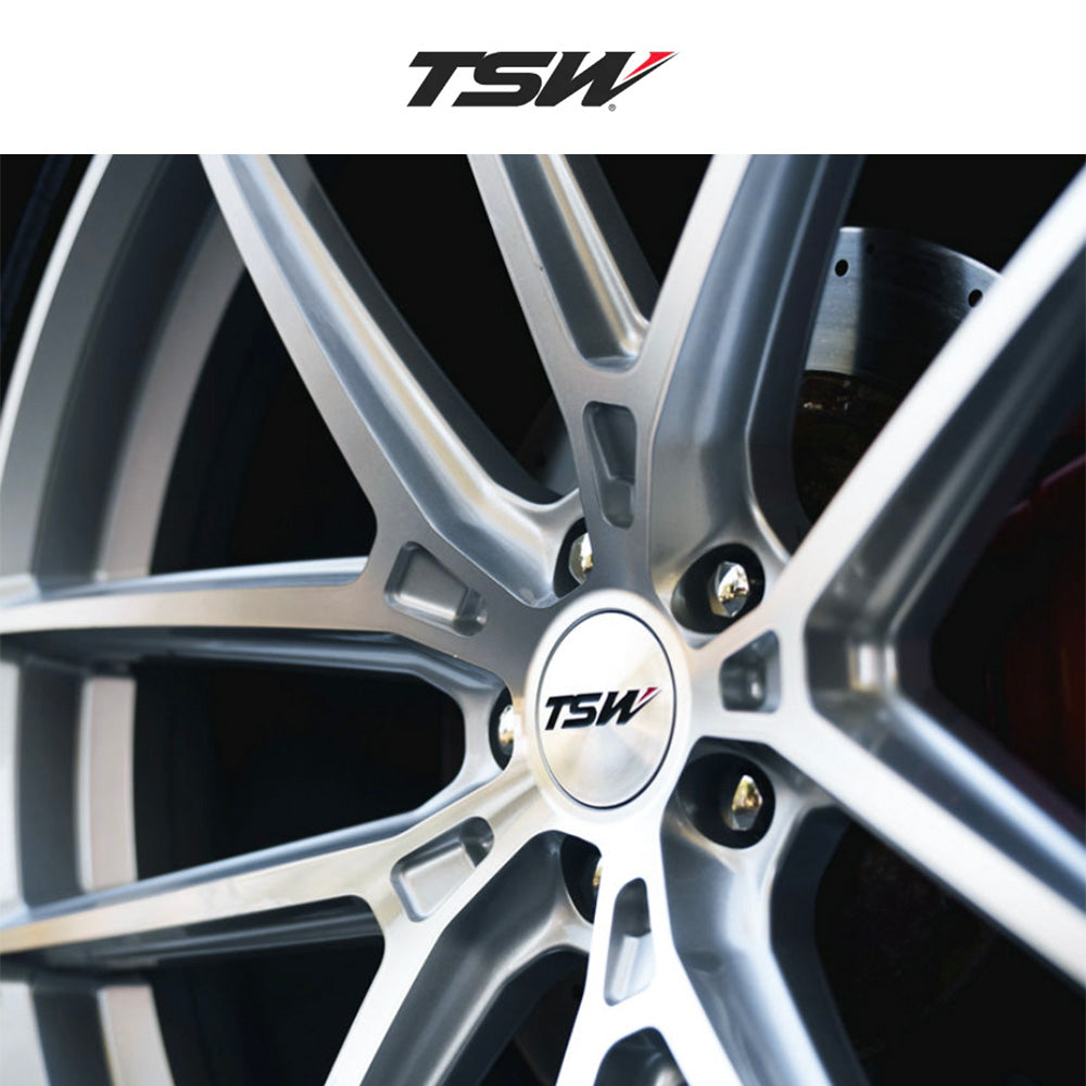 アウディ Ａ４用TSW イモラ 20x9J ET 45 フロント、リア グロスシルバーマシンドフェイス フロー成形アルミニウムホイール４本セット　TSW IMOLA 20X9 5X112 66 +45 M-BLK (消費税、送料込み)