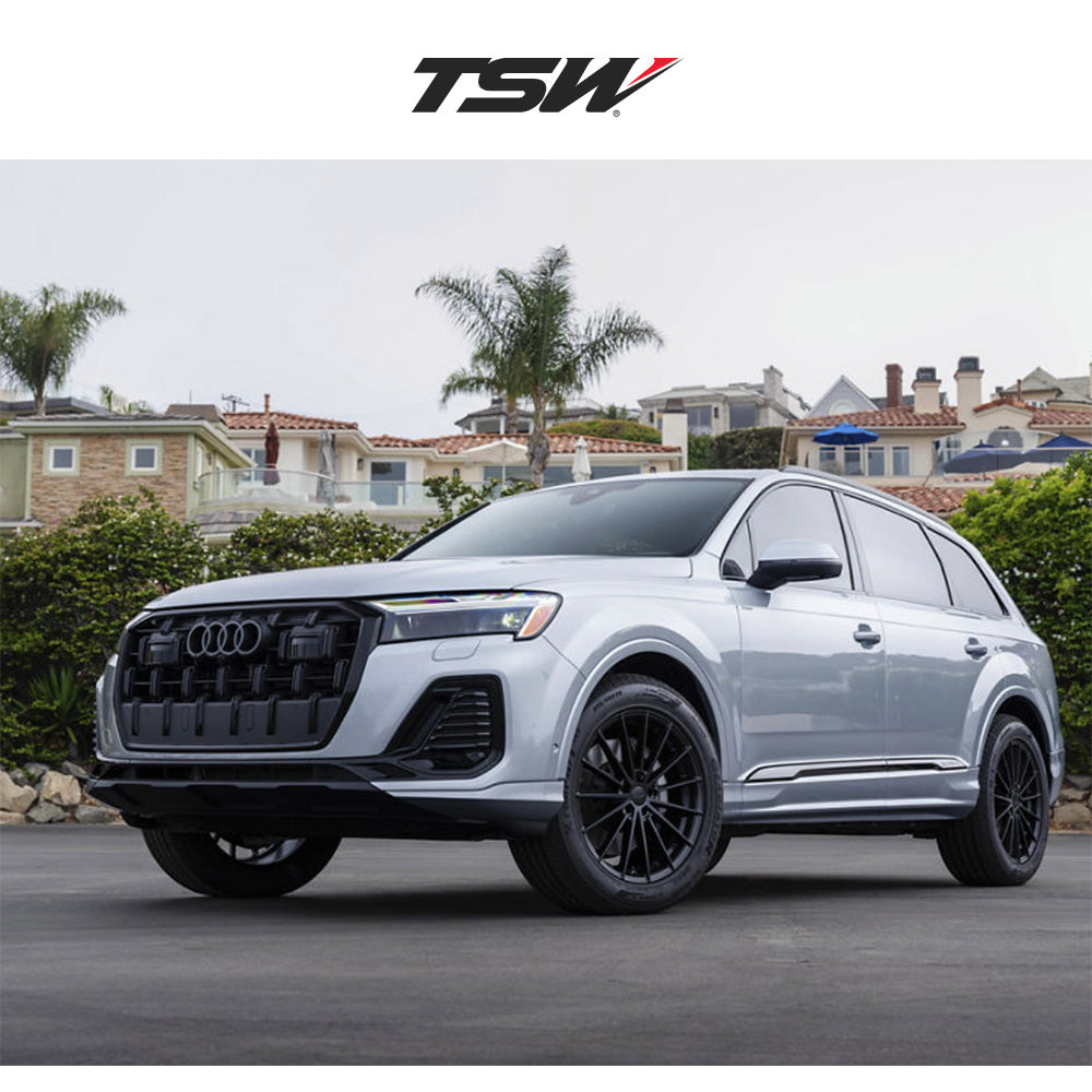 テスラモデルＹ用 TSW グッドウッド 20x9J ET 35 フロント、リア マットブラック フロー成形アルミニウムホイール４本セット TSW GOODWOOD 20X9 5X4.5 72 +35 M-BLK (消費税、送料込み)