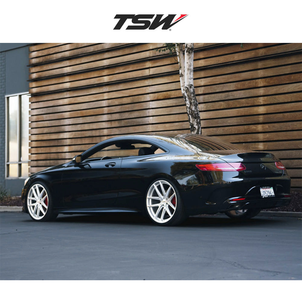 アウディ Ａ４用TSW イモラ 20x9J ET 45 フロント、リア グロスシルバーマシンドフェイス フロー成形アルミニウムホイール４本セット　TSW IMOLA 20X9 5X112 66 +45 M-BLK (消費税、送料込み)