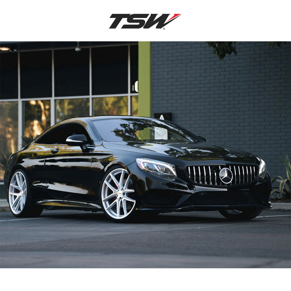 アウディ Ａ４用TSW イモラ 20x9J ET 45 フロント、リア グロスシルバーマシンドフェイス フロー成形アルミニウムホイール４本セット　TSW IMOLA 20X9 5X112 66 +45 M-BLK (消費税、送料込み)