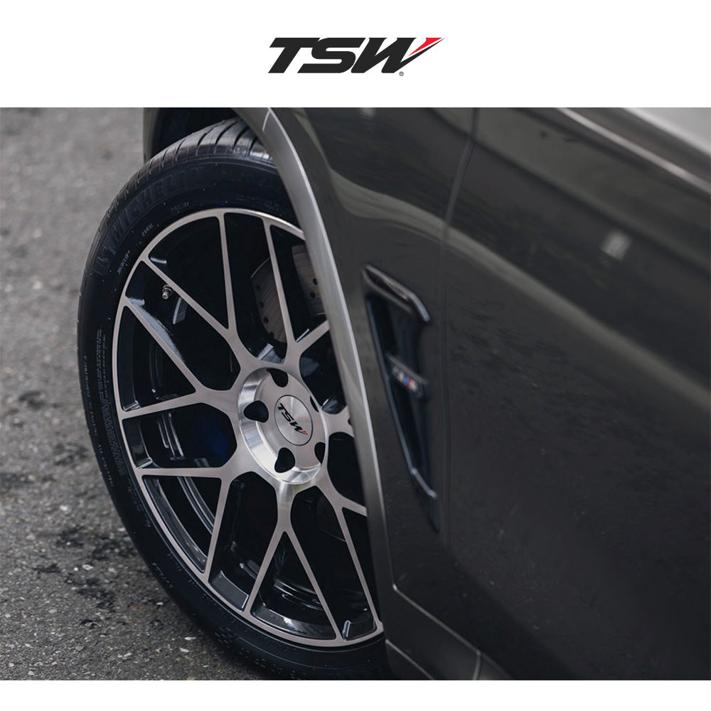 テスラモデル３用 TSW ラサルト 20x9J ET 35 フロント、リア グロスブラックマシンド フロー成形アルミニウムホイール４本セット TSW LASARTHE 20X9 5X4.5 72 +35 G-BLK-MCH (消費税、送料込み)