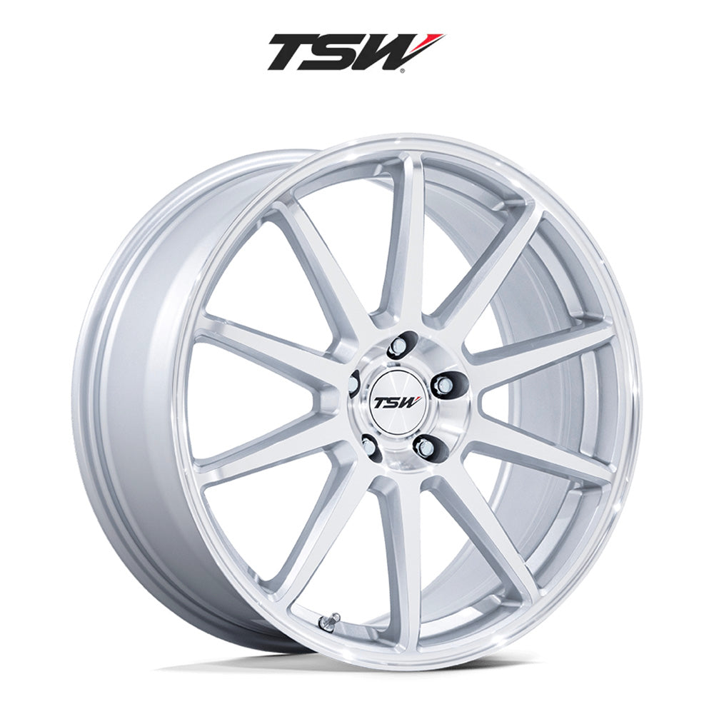 トヨタ ＧＲ８６(Toyota GR86)用 TSW カナード 19x8.5J ET 38 フロント&リア グロスシルバーマシンドフェイス フロー成形アルミニウムホイール４本セット TSW CANARD 19X8.5 5X100 72 +38 SLV-MCH (消費税、送料込み)