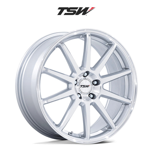 トヨタ ＧＲ８６(Toyota GR86)用 TSW カナード 19x8.5J ET 38 フロント&リア グロスシルバーマシンドフェイス フロー成形アルミニウムホイール４本セット TSW CANARD 19X8.5 5X100 72 +38 SLV-MCH (消費税、送料込み)