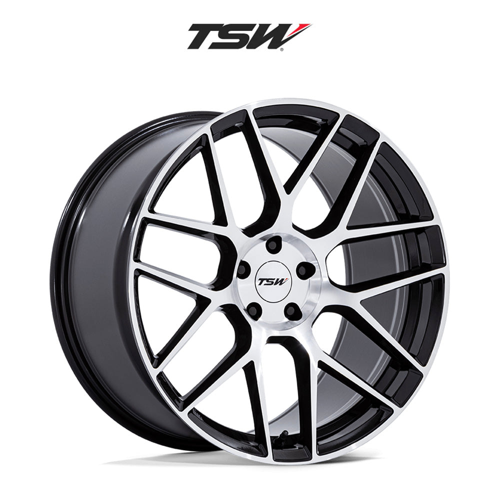 テスラモデル３用 TSW ラサルト 20x9J ET 35 フロント、リア グロスブラックマシンド フロー成形アルミニウムホイール４本セット TSW LASARTHE 20X9 5X4.5 72 +35 G-BLK-MCH (消費税、送料込み)