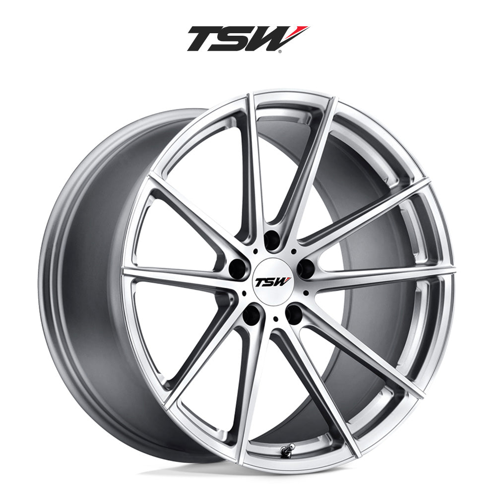 日産 ＧＴ－Ｒ (Nissan GT-R)用 TSW バサースト シルバー/ミラーカットフェイス 19x8.5J ET 15 フロント 19x9.5J ET 39リア ホイール４本セット TSW TW BATHRST 19X8.5 5X114 +15 76 SLV MIR / TW BATHRST 19X9.5 5X114 +39 76 SLV MIR (送料無料)