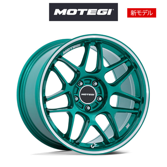トヨタ ＧＲ８６ (Toyota GR86)用 モテギ レーシング MR158 ツバキ 18x9.5J ET 40 フロント&リア グリーン マシンドリップ ホイール４本セット Motegi TSUBAKI 18X9.5 5X100 56 +40 HOK-GRN MCH (送料無料)