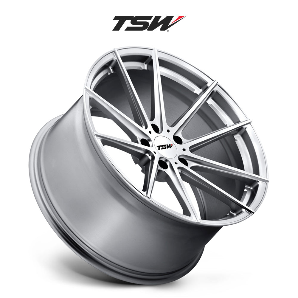 日産 ＧＴ－Ｒ (Nissan GT-R)用 TSW バサースト シルバー/ミラーカットフェイス 19x8.5J ET 15 フロント 19x9.5J ET 39リア ホイール４本セット TSW TW BATHRST 19X8.5 5X114 +15 76 SLV MIR / TW BATHRST 19X9.5 5X114 +39 76 SLV MIR (送料無料)