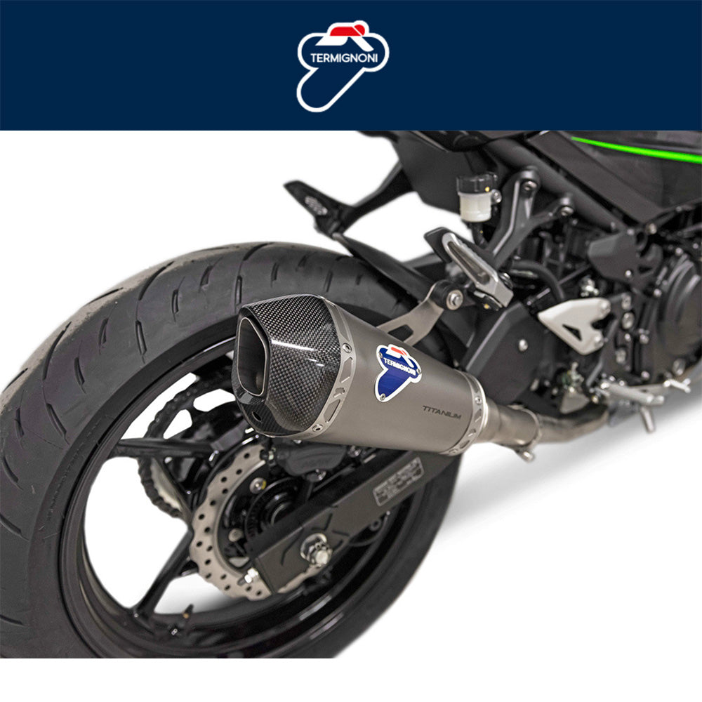 ２０１８年から現行年式モデル カワサキＮｉｎｊａ　４００用 テルミニョーニ SO-01 スリップオン チタンスリーブ（カーボンエンドキャップ付き）Ninja 400/Z400（18-）Termignoni SO-01 Slip-On Titanium Sleeve w/ Carbon End Cap Ninja 400/Z400 (18- ) (送料無料)