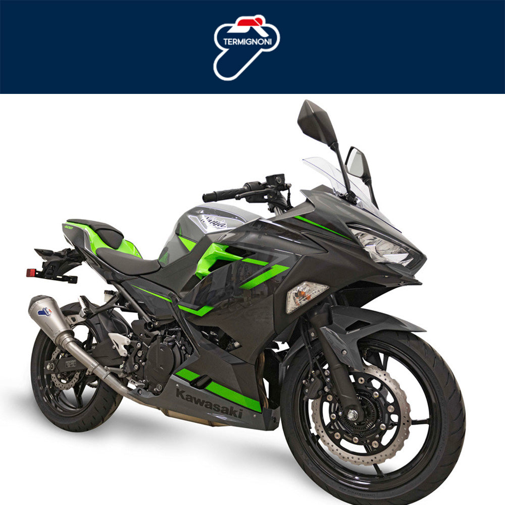 ２０１８年から現行年式モデル カワサキＮｉｎｊａ　４００用 テルミニョーニ SO-01 スリップオン チタンスリーブ（カーボンエンドキャップ付き）Ninja 400/Z400（18-）Termignoni SO-01 Slip-On Titanium Sleeve w/ Carbon End Cap Ninja 400/Z400 (18- ) (送料無料)