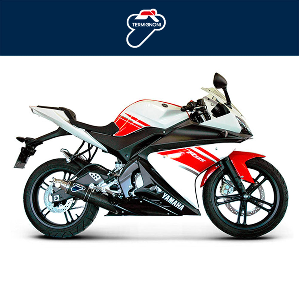 ２００８年から２０１３年式モデル ヤマハ ＹＺＦ－Ｒ１２５用 テルミニョーニ ラウンド ステンレス/カーボン フルレースシステム Termignoni Round Stainless/Carbon Full Race System YZF-R125 (08-13) (送料無料)