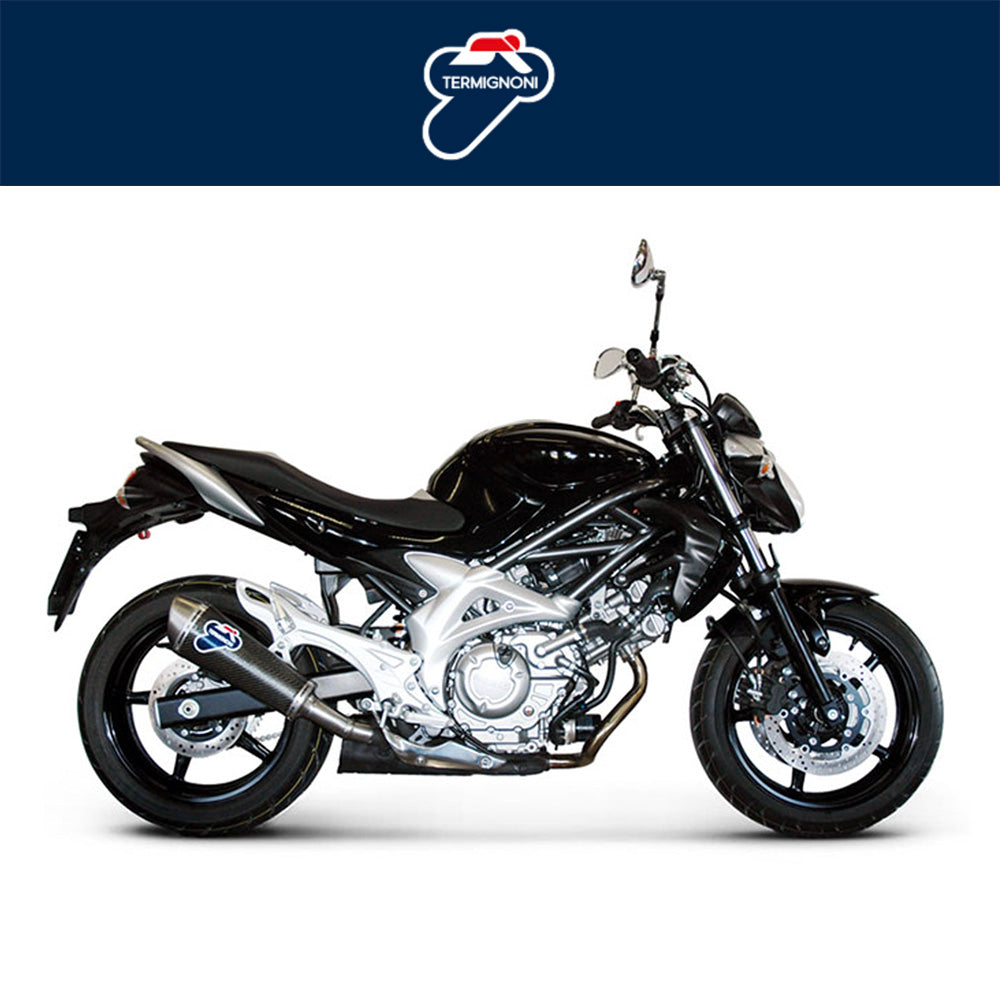 ２００９年から２０１９年式モデル スズキ グラディウス４００用 テルミニョーニ オーバル ステンレス/カーボン スリップオン Termignoni Oval Stainless/Carbon Slip-On Suzuki Gladius (09-19) (送料無料)