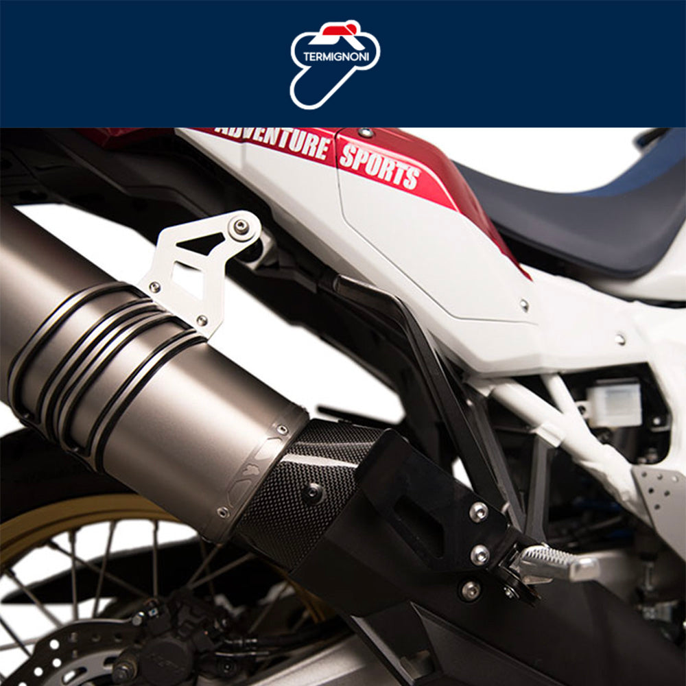 ２０１５年から２０１９年式モデル ホンダ ＣＲＦ１０００Ｌ　Ａｆｒｉｃａ　Ｔｗｉｎ用 テルミニョーニ レリバンス ステンレスリンクパイプ（カーボンヒートシールド付き）Termignoni Relevance Stainless Link Pipe w/ Carbon Heat Shield CRF1000L Africa Twin (18-19) (送料無料)
