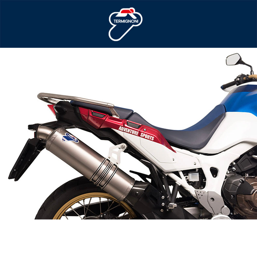 ２０１５年から２０１９年式モデル ホンダ ＣＲＦ１０００Ｌ　Ａｆｒｉｃａ　Ｔｗｉｎ用 テルミニョーニ レリバンス ステンレスリンクパイプ（カーボンヒートシールド付き）Termignoni Relevance Stainless Link Pipe w/ Carbon Heat Shield CRF1000L Africa Twin (18-19) (送料無料)