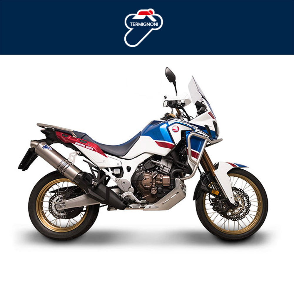 ２０１５年から２０１９年式モデル ホンダ ＣＲＦ１０００Ｌ　Ａｆｒｉｃａ　Ｔｗｉｎ用 テルミニョーニ レリバンス ステンレスリンクパイプ（カーボンヒートシールド付き）Termignoni Relevance Stainless Link Pipe w/ Carbon Heat Shield CRF1000L Africa Twin (18-19) (送料無料)