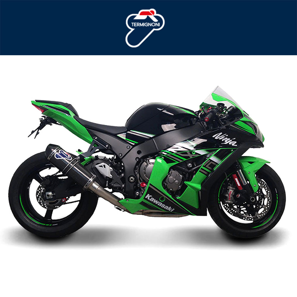 ２０１６年から２０２０年式モデル カワサキ Ｎｉｎｊａ　ＺＸ－１０Ｒ用 テルミニョーニ レリバンス ステンレス/カーボン 4-2-1 フルシステム Termignoni Relevance Stainless/Carbon 4-2-1 Full System ZX-10R (16-20) (送料無料)