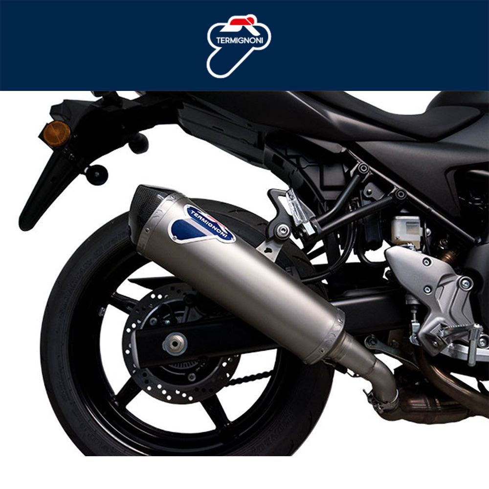 ２０１６年から２０１９年式モデル スズキ ＳＶ６５０用 テルミニョーニ レレバンス ステンレス/カーボン スリップオン Termignoni Relevance Stainless/Carbon Slip-On SV650 (16-19) (送料無料)