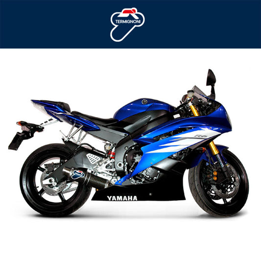２００６年から２０２０年式モデル ヤマハ ＹＺＦ－Ｒ６用 テルミニョーニ ラウンド ステンレス/カーボン GPスタイル スリップオン YZF-R6 (06-20) (純正およびY078 コレクターに適合) Termignoni Round Stainless/Carbon GP Style Slip-On YZF-R6 (06-20) (Fits OEM and Y078 Collector) (送料無料)