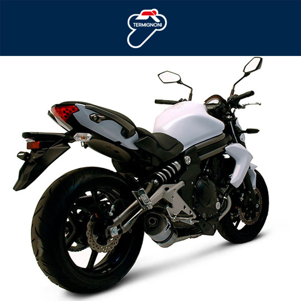 ２０１２年から２０１６年式モデル カワサキＥＲ－６ｎ用 テルミニョーニ レリバンス ステンレス/カーボン 4-2-1 フルシステム Termignoni Relevance Stainless/Carbon 4-2-1 Full System ER-6N (12-16) (送料無料)