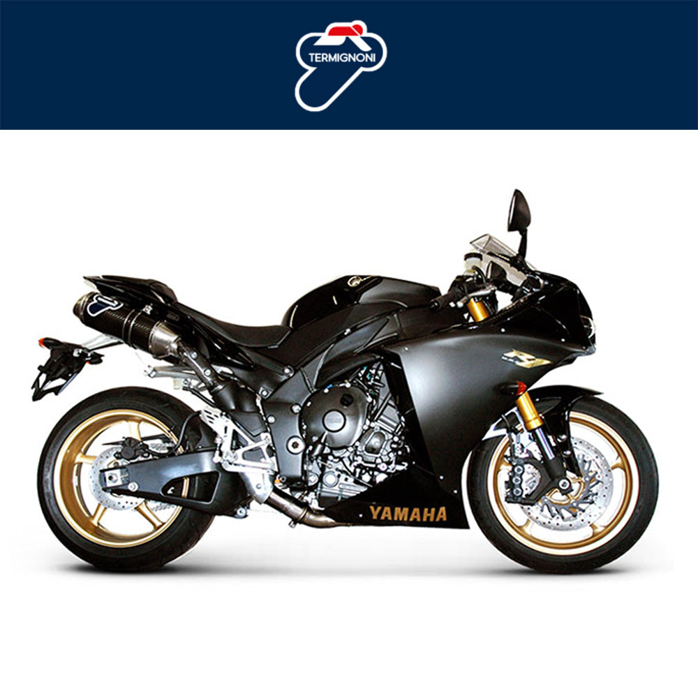 ２００９年から２０１４年式モデル ヤマハ ＹＺＦ－Ｒ１用 テルミニョーニ オーバル ステンレス/カーボン スリップオン Termignoni Oval Stainless/Carbon Slip-On YZF-R1 (09-14) (送料無料)