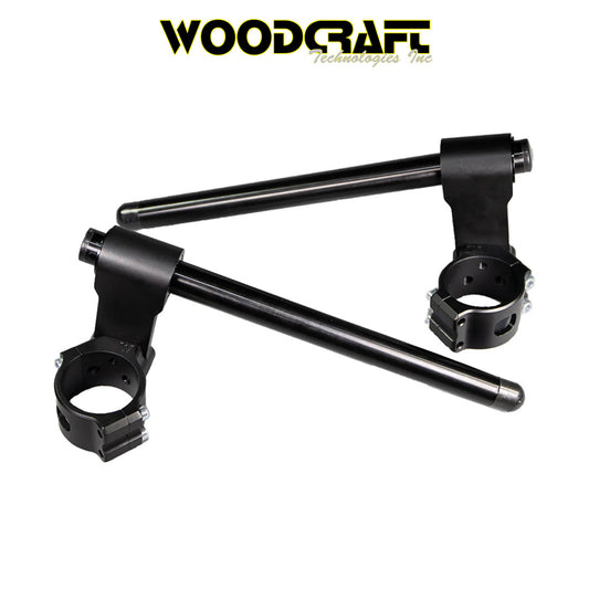 2014年から2020年式モデルＢＭＷ Ｒ ｎｉｎｅＴ用 ウッドクラフト製直径55mm 調整可能角度 高さ75mm クリップオンライザー（標準ブラックバー２本付き）　Woodcraft BMW R Nine T 55mm Adjustable Angle 75mm Rise Clip-on Riser with Standard Black Bars (消費税、送料込み)