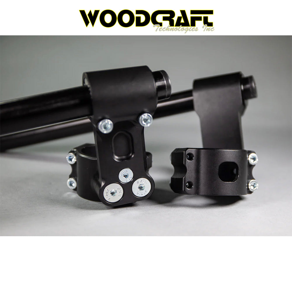 2014年から2020年式モデルＢＭＷ Ｒ ｎｉｎｅＴ用 ウッドクラフト製直径55mm 調整可能角度 高さ75mm クリップオンライザー（標準ブラックバー２本付き）　Woodcraft BMW R Nine T 55mm Adjustable Angle 75mm Rise Clip-on Riser with Standard Black Bars (消費税、送料込み)