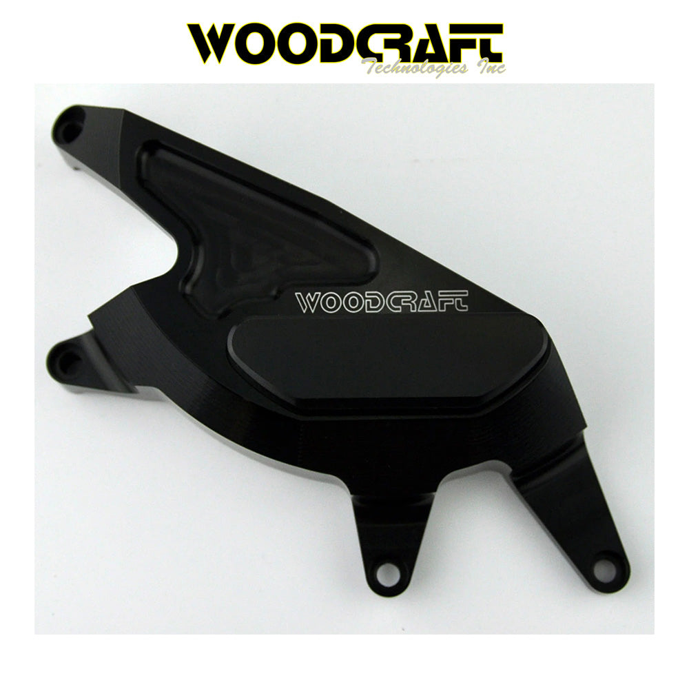 2017年から2025年式モデル スズキ ＳＶ６５０用 ウッドクラフト製スキッドパッド付きクラッチカバープロテクター　Woodcraft 60-0228RC Suzuki SV650 RHS Clutch Cover Protector w/ Skid Pad (消費税、送料込み)