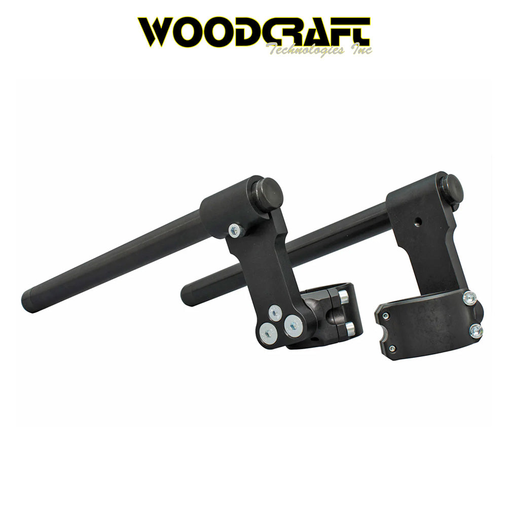 2014年から2020年式モデルＢＭＷ Ｒ ｎｉｎｅＴ用 ウッドクラフト製直径55mm 標準ブラックバー付き高さ76mm(3インチ)クリップオンライザー　Woodcraft BMW R Nine T 55mm 3 Inch Clip-on Riser with Standard Black Bars (消費税、送料込み)