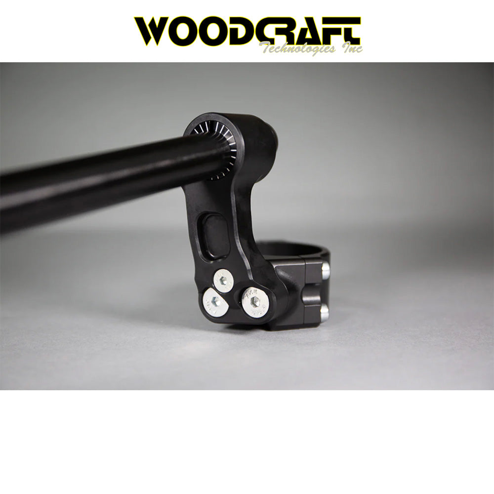 1999年から2025年式モデル スズキ ＳＶ６５０用 ウッドクラフト製 75mmサイドマウント角度調整可能クリップオンライザーセット　Woodcraft 12-7741-78BS1 Suzuki SV650, SV650X 75mm Side Mount Adjustable Angle Clipon Risers (消費税、送料込み)