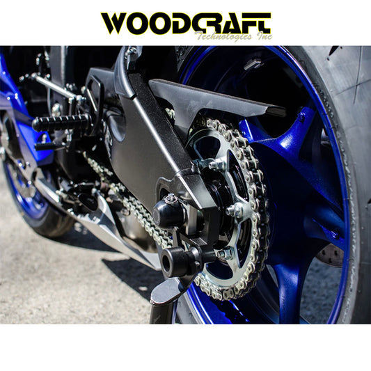 2017-2025年式 ホンダ ＣＢＲ１０００ＲＲ用 ウッドクラフト製 パック付きフレームスライダーキット　Woodcraft 45-0449R Yamaha R6,R6S,R9,FZ1,MT-09 and Honda CBR1000RR Rear Axle Slider Kit (消費税、送料込み)