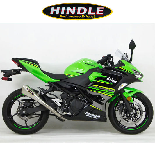 2018-2023年式 カワサキ Ninja400用 ヒンドル製 エボリューション メガホン フルシステム　2018-23 Kawasaki Ninja400, Ninja 500 Hindle Evolution Megaphone Full System Kawasaki (消費税、送料込み)