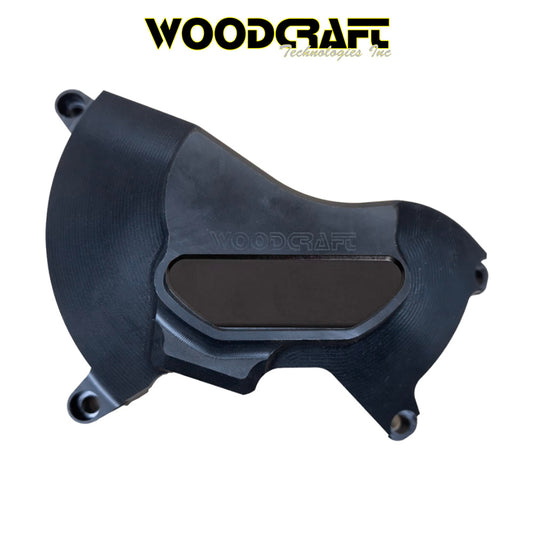 2007-2017年式トライアンフ デイトナ６７５用ウッドクラフト製スキッドパッド付きクラッチカバープロテクター　 Woodcraft 60-0502RCP Triumph Daytona 675/Street Triple RHS UHMW Clutch Cover Protector w/ Skid Pad (消費税、送料込み)