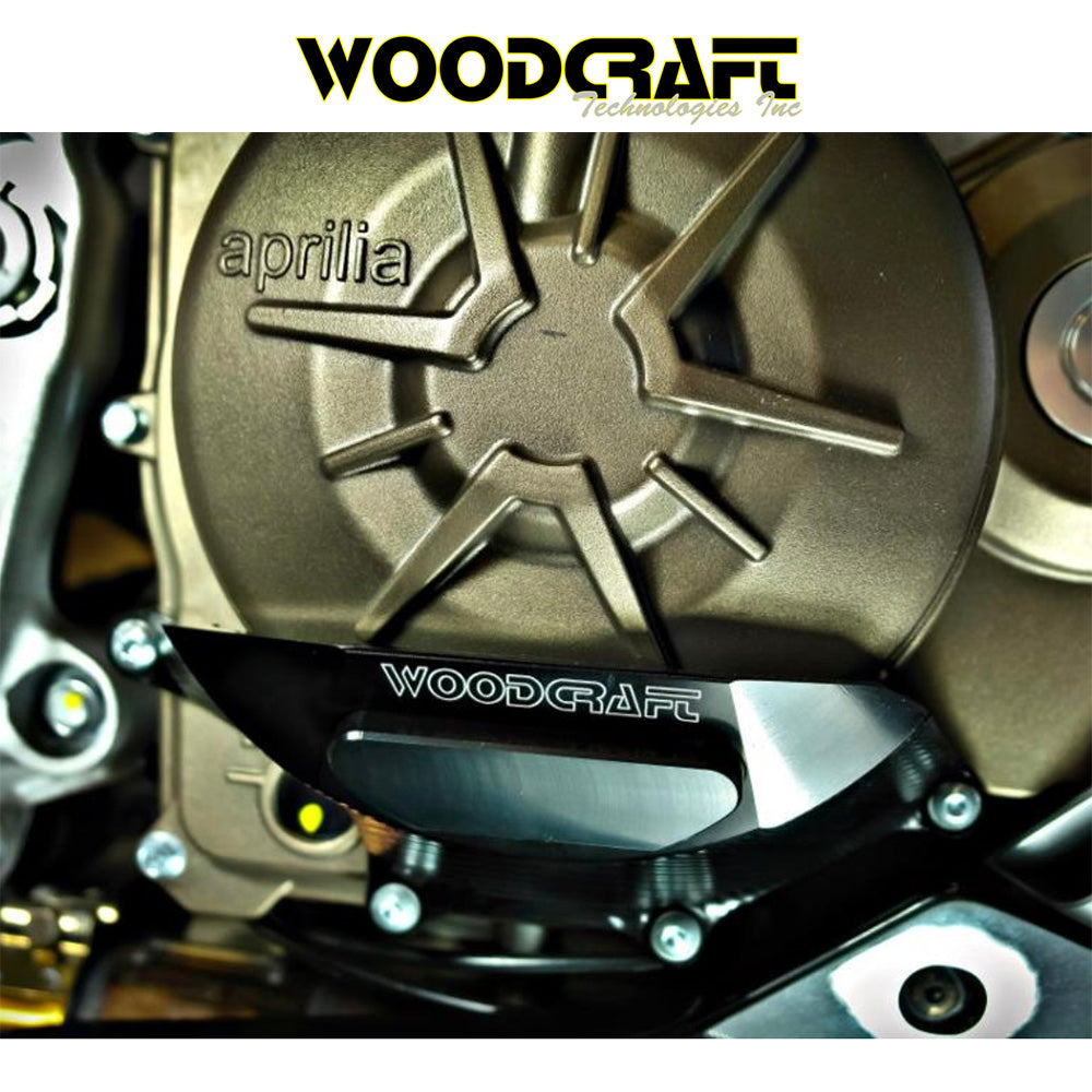 2009-2025年式 アプリリア ＲＳＶ４用ウッドクラフト製 スキッドパッド付きクラッチカバープロテクター　Woodcraft 60-0740RB Aprilia RSV4/Tuono V4 RHS Clutch Cover Protector w/ Skid Pad (消費税、送料込み)